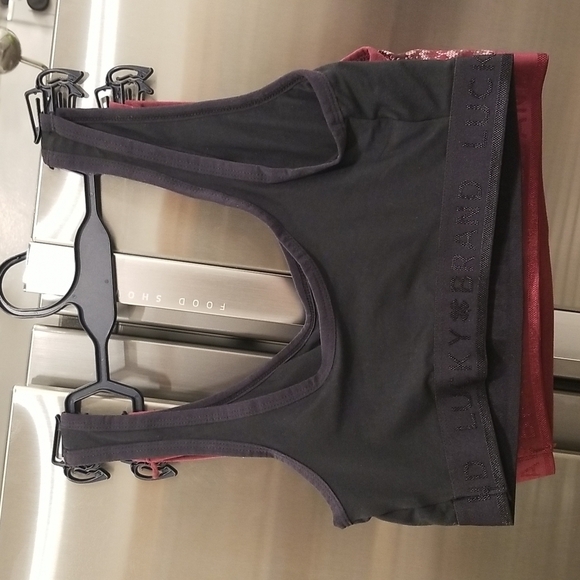 💕LUCKY BRAND💕 Bralettes (2 Pack) Snowflake Pattern & Black Small S NWT - Picture 3 of 8